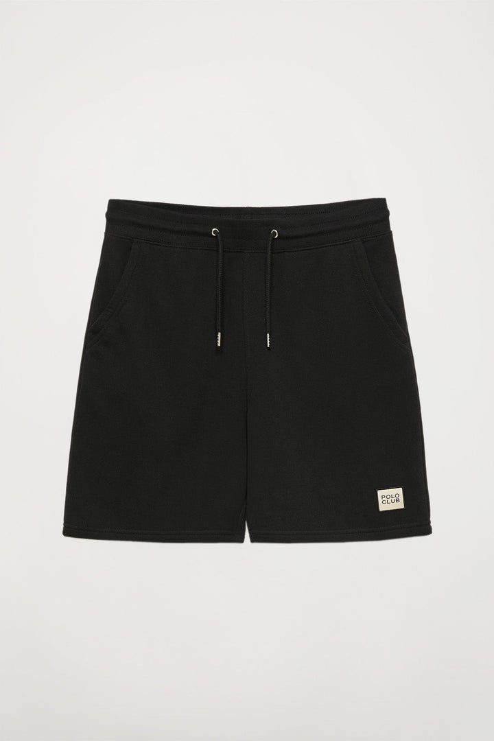 Black Neutrals organic shorts with logo