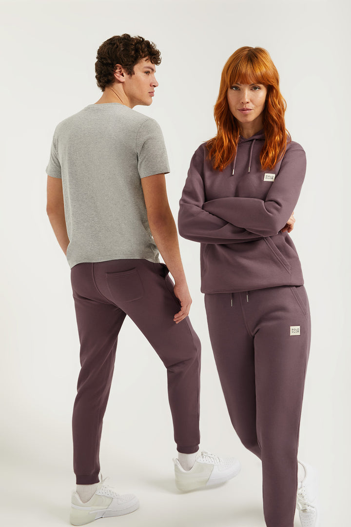 Calça jogger malva orgânica Neutrals com logótipo