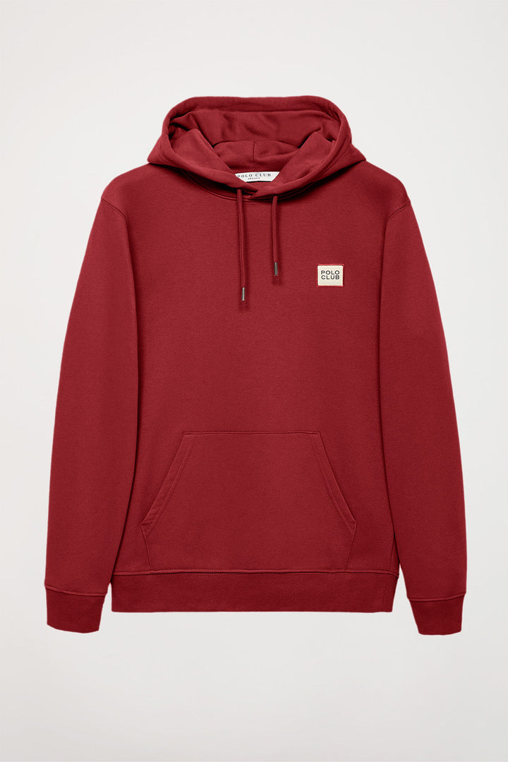 Dark-red Neutrals organic hoodie with logo