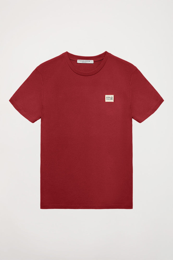Dark-red Neutrals organic T-shirt with logo