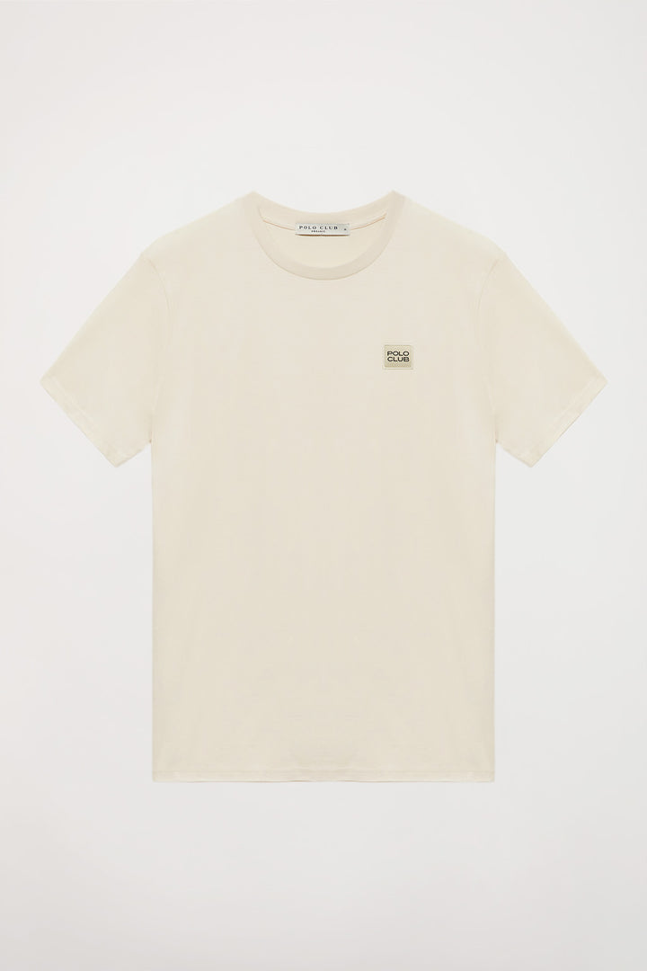 Camiseta blanco vintage orgánica Neutrals con logo