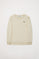 Sweatshirt orgânica com decote redondo beige Neutrals kids com logótipo