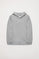 Grey-marl Neutrals organic kids hoodie with pockets and logo