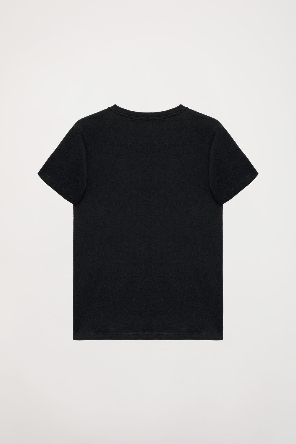 Camiseta orgánica de corta negra Neutrals kids con logo – Polo