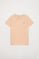 T-shirt orgânica de manga cor de pêssego Neutrals kids com logótipo