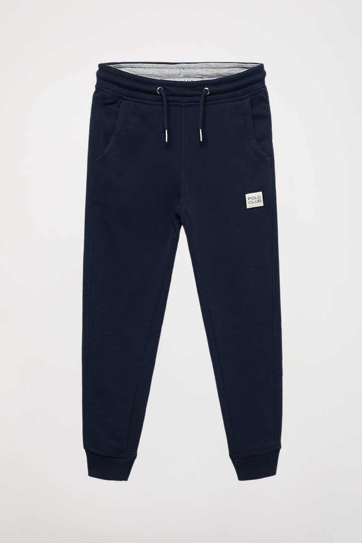 Pantalón jogger orgánico azul marino Neutrals kids con logo