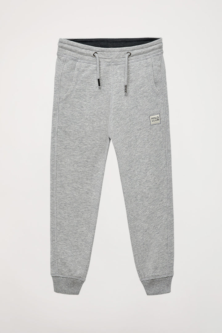 Pantalón jogger orgánico gris vigoré Neutrals kids con logo