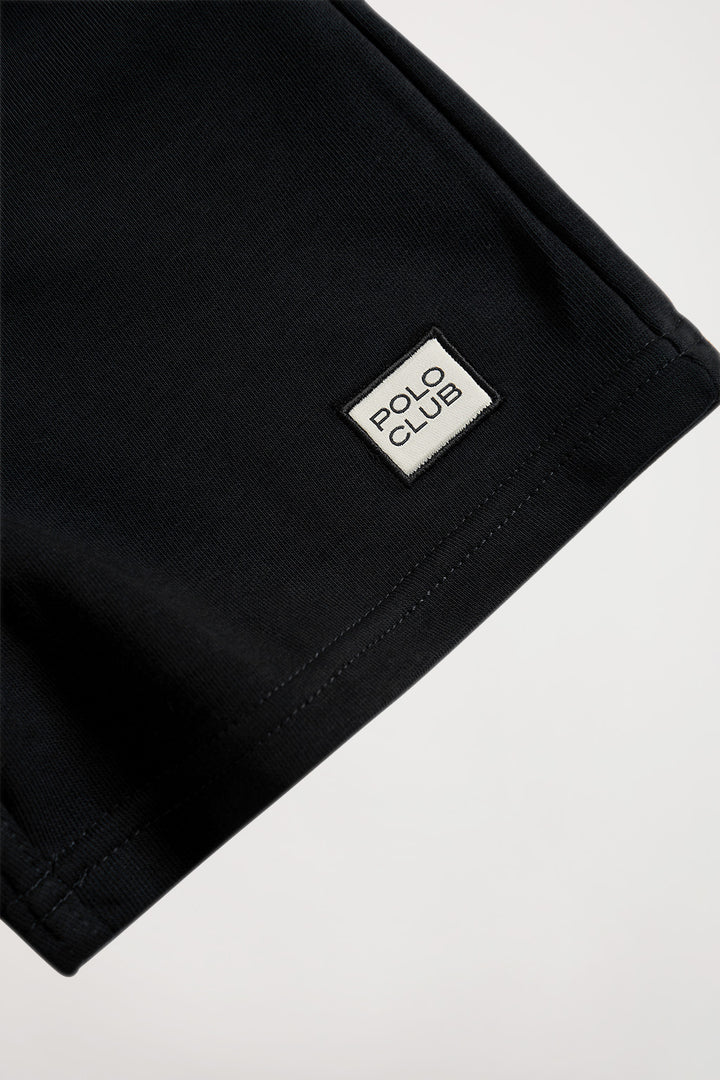 Pantalón corto orgánico negro Neutrals kids con logo
