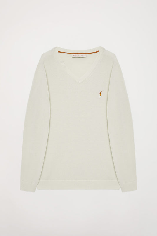 Jersey básico beige de cuello pico y logo Rigby Go